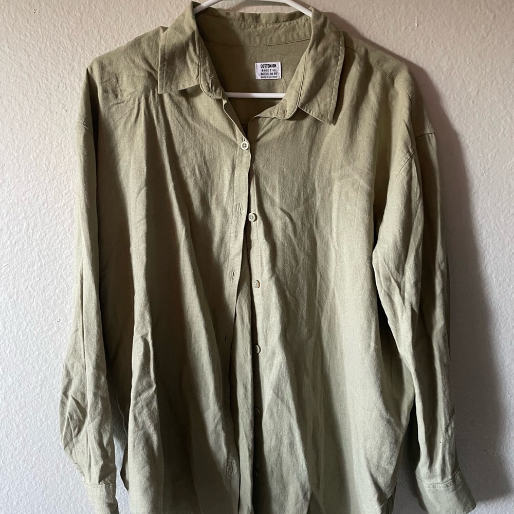Cotton On Olive Button Down Shirt